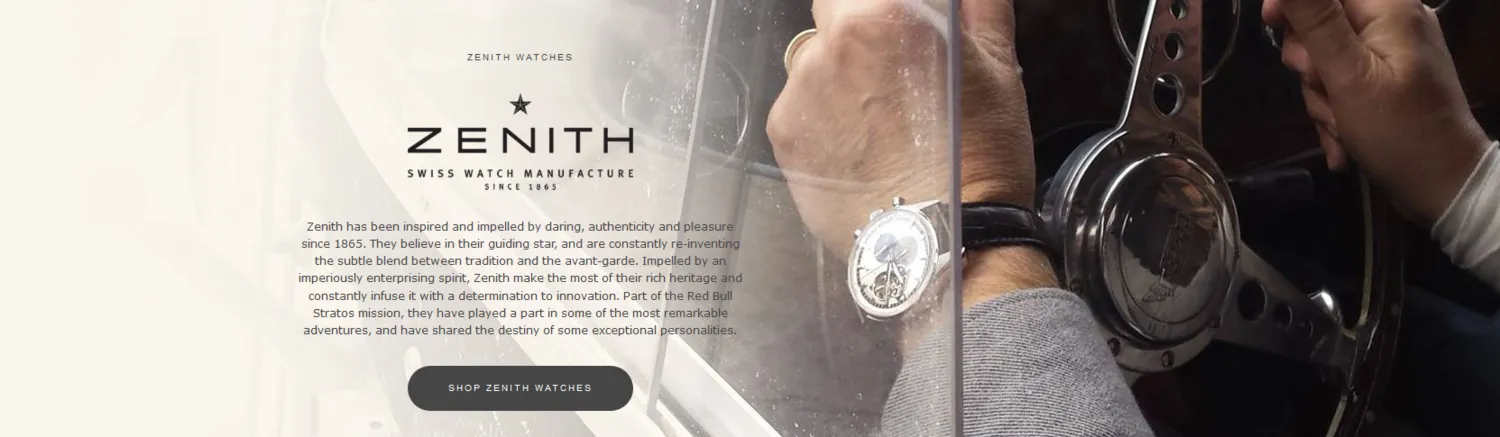 Sample Copy from Zenith Brand content page
