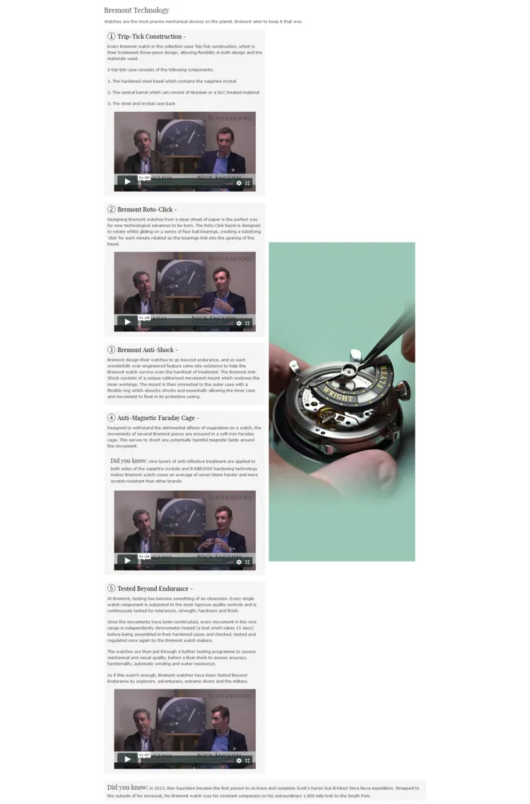 Sample Copy from Bremont watches guide