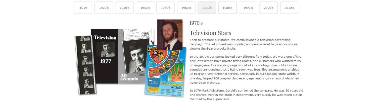 Sample Copy from About Beaverbrooks webpage