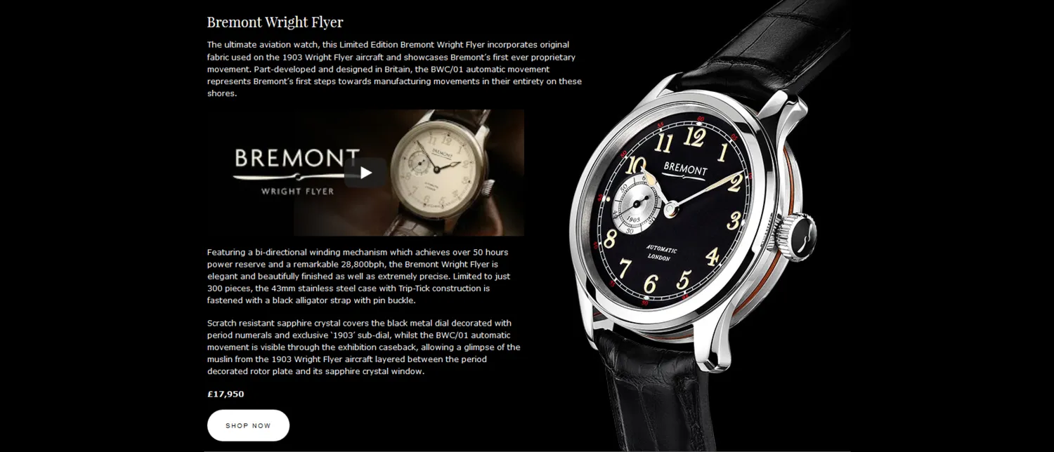 Sample Copy from Bremont watches guide