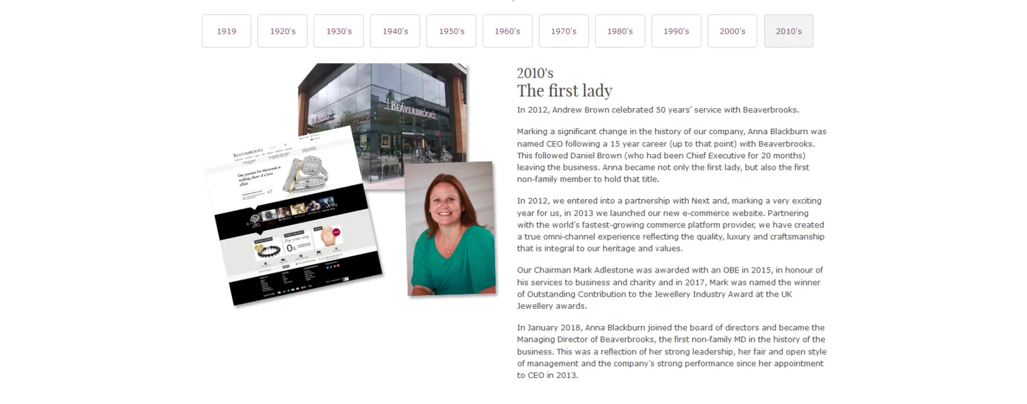 Sample Copy from About Beaverbrooks webpage