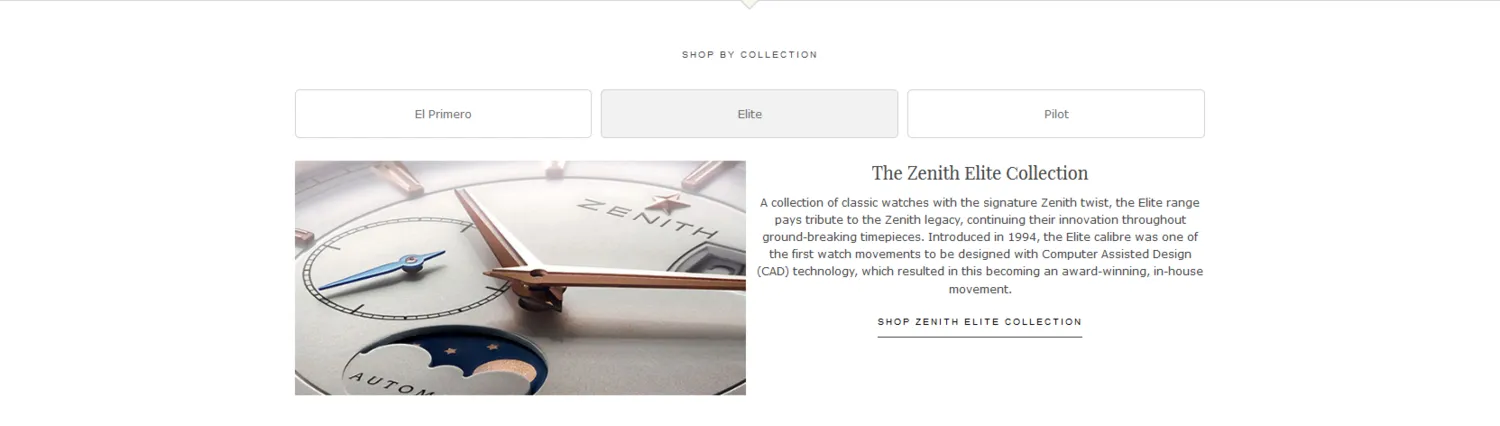 Sample Copy from Zenith Brand content page