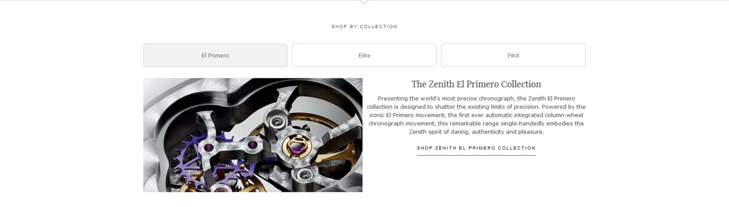 Sample Copy from Zenith Brand content page