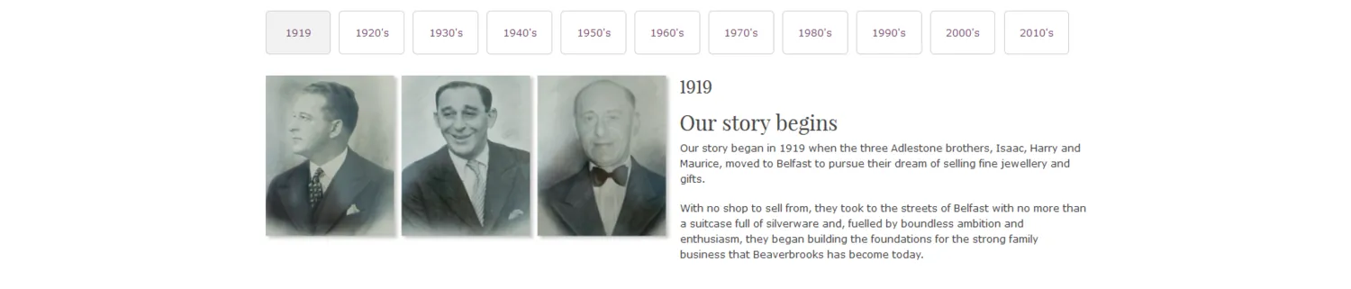 Sample Copy from About Beaverbrooks webpage