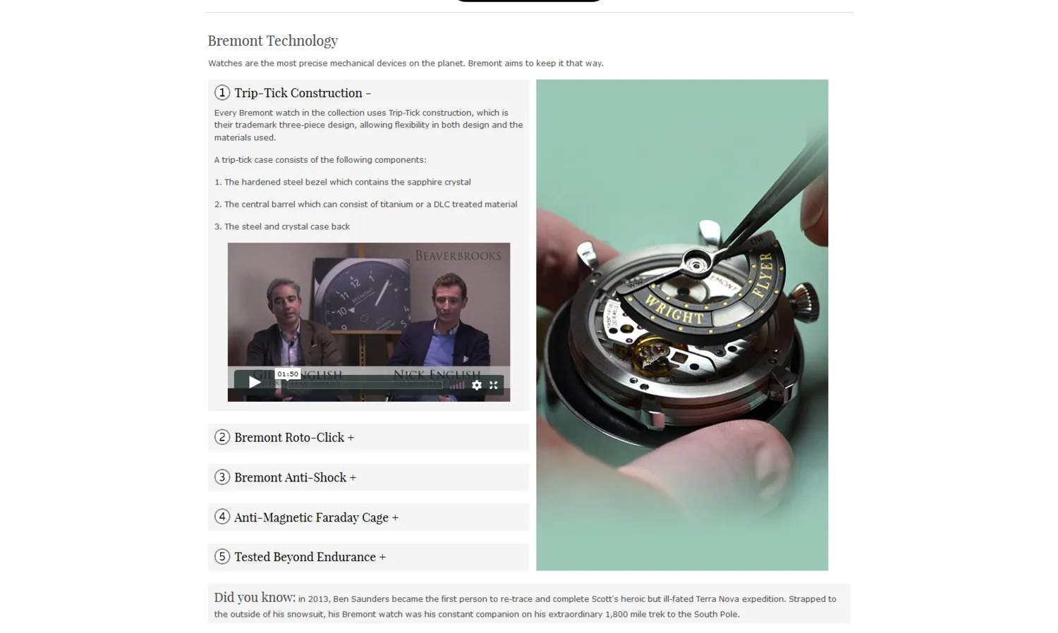 Sample Copy from Bremont watches guide
